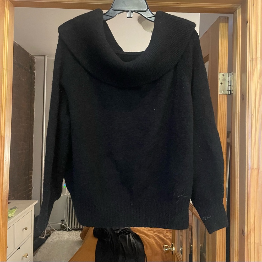 Off the shoulder black sweater